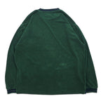 CHAPS RALPH LAUREN 90s Ribline Pile Sweatshirt L Green Cotton One Point Embroidery