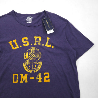 POLO RALPH LAUREN ヴィンテージ加工 U.S.R.L. ロゴプリントTシャツ XL ネイビー コットン DM-42 未使用品