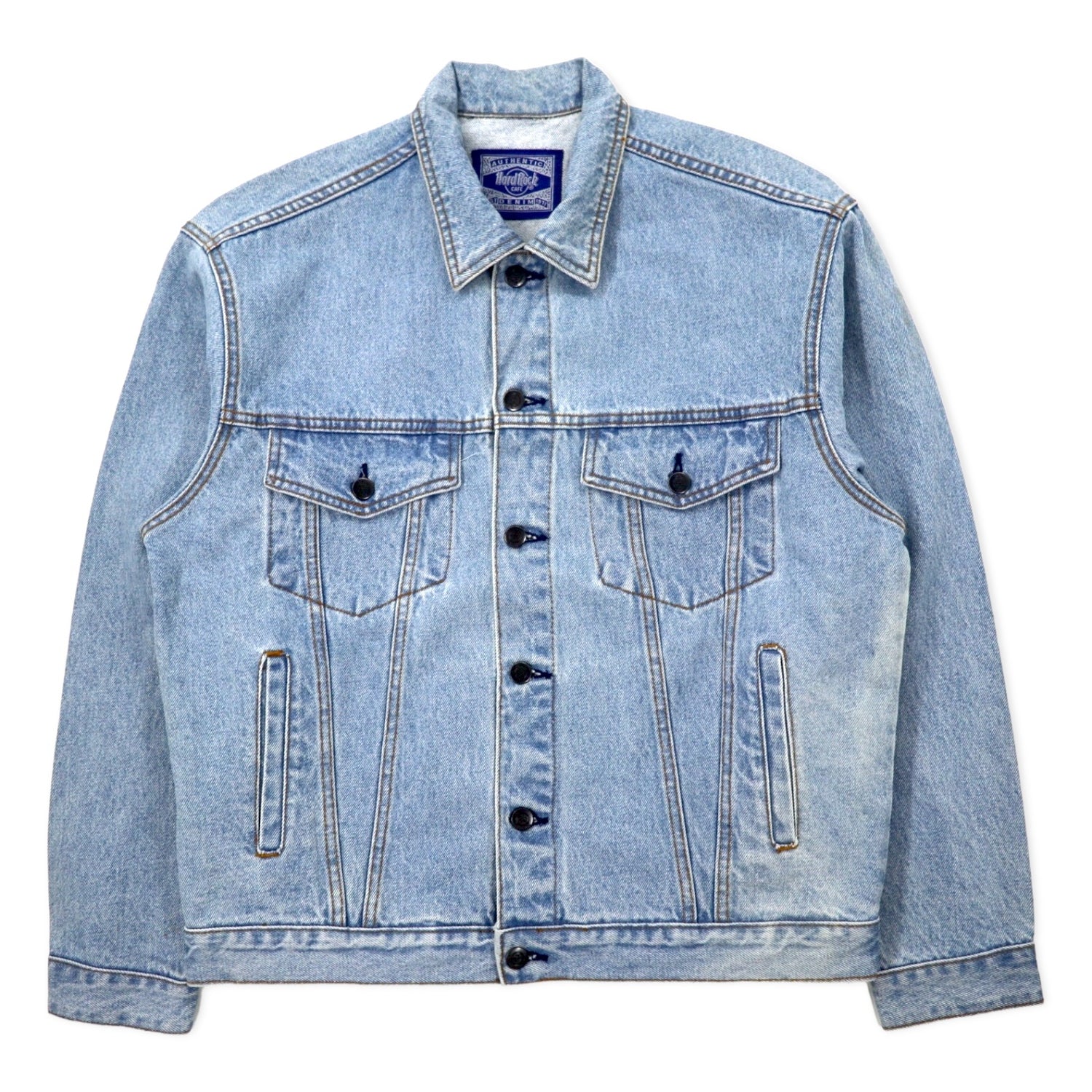 Hard Rock Cafe 90's Denim Jacket G Jean L Blue Ice Wash Cotton Back Logo  Embroidery GUAM USA – 日本然リトテ