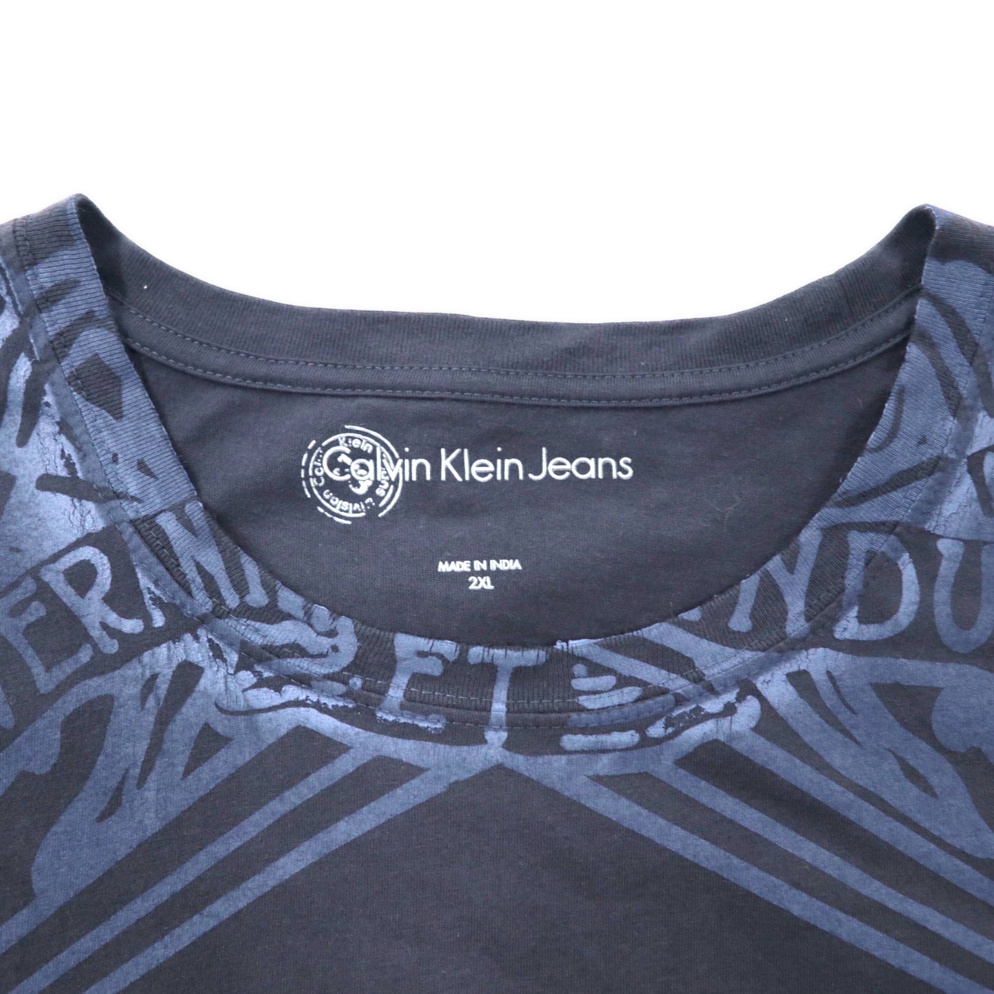 Calvin Klein Jeans ビッグサイズ Tシャツ 2XL グレー コットン プリント