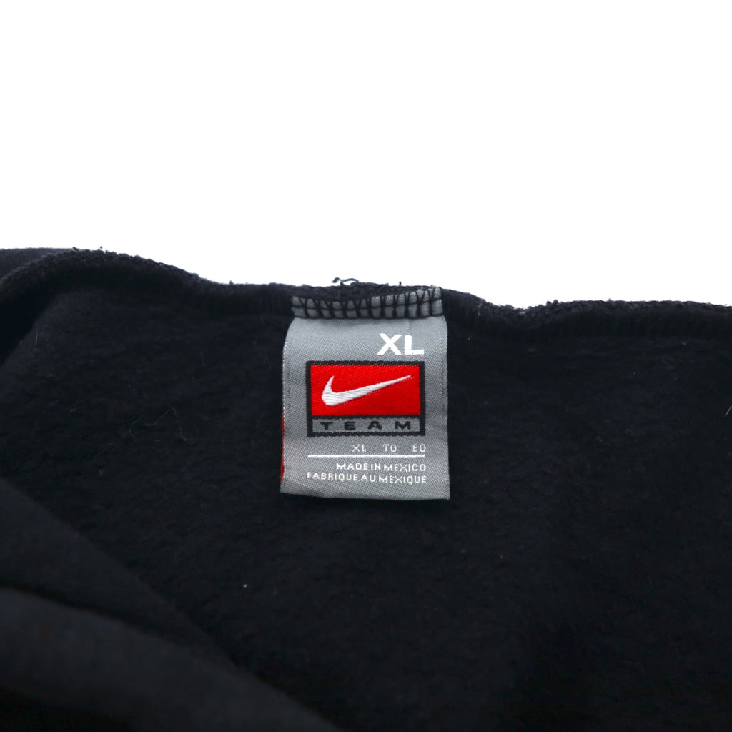 NIKE 00s ​​TEAM TAG WAGNER BASEBALL PRINTED HOODIE XL BLACK COTTON CENTER SWOOSH LOGO EMBROIDERED