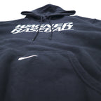 NIKE 00s ​​TEAM TAG WAGNER BASEBALL PRINTED HOODIE XL BLACK COTTON CENTER SWOOSH LOGO EMBROIDERED