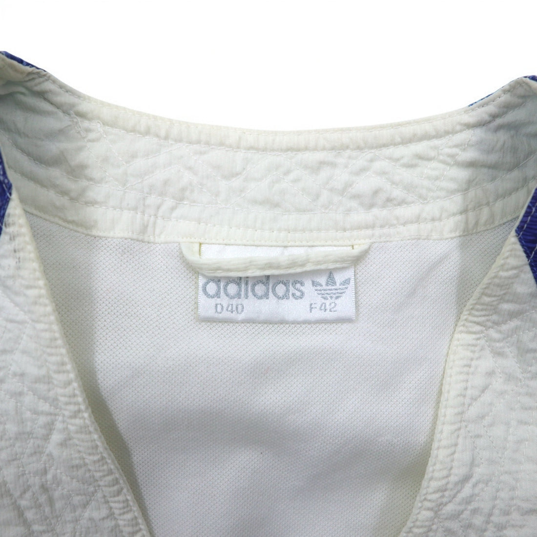 adidas 90年代 銀タグ ジップアップ テック ベスト XL ホワイト ポリエステル 中国漢文