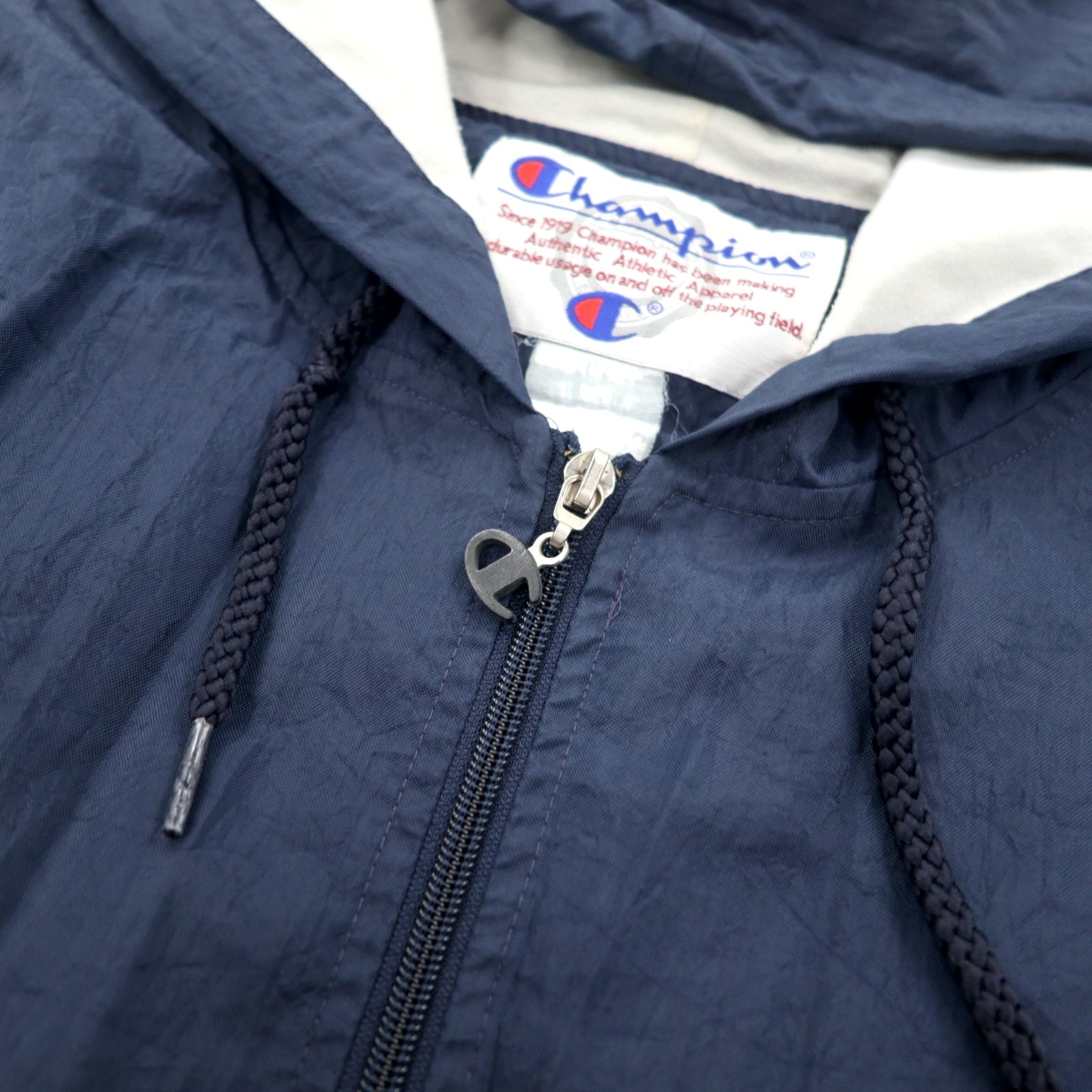 Champion 90年代 ハーフジップ アノラックパーカー XXL ネイビー ナイロン