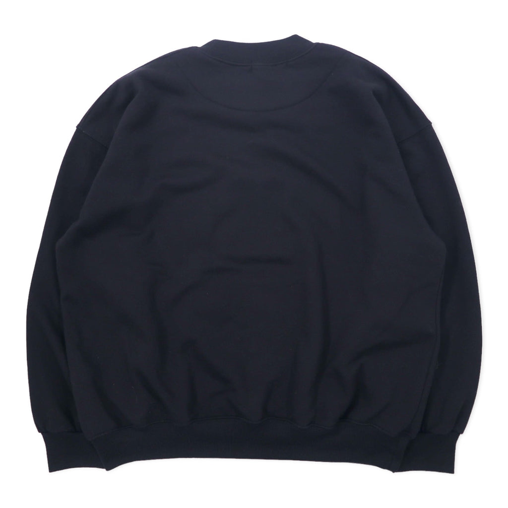 Hard Rock CAFE 90s Logo Embroidered Sweatshirt L Black Cotton Fleece Lining BANGKOK