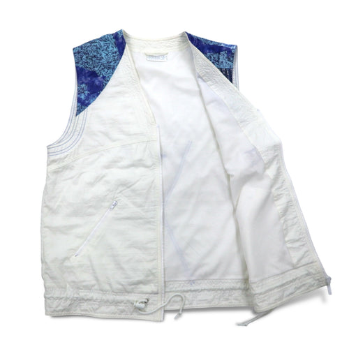 adidas 90s Silver Tag Zip-Up Tech Vest XL White Polyester Chinese Classical Text