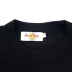 Hard Rock CAFE 90s Logo Embroidered Sweatshirt L Black Cotton Fleece Lining BANGKOK