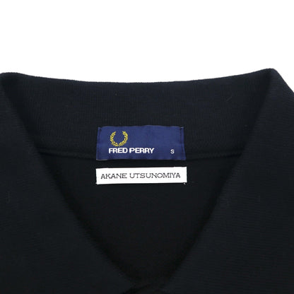 FRED PERRY × AKANE UTSUNOMIYA ワイドシルエット ポロシャツ S ブラック コットン 鹿の子 Pique Shirt F5334 日本製