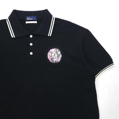 FRED PERRY × AKANE UTSUNOMIYA ワイドシルエット ポロシャツ S ブラック コットン 鹿の子 Pique Shirt F5334 日本製