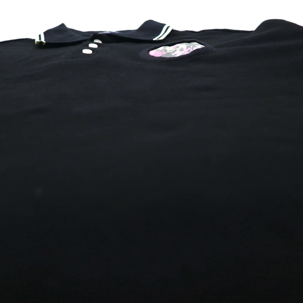 FRED PERRY x AKANE UTSUNOMIYA Wide-leg Polo Shirt, Size S, Black Cotton, Pique Pique Shirt, F5334, Made in Japan