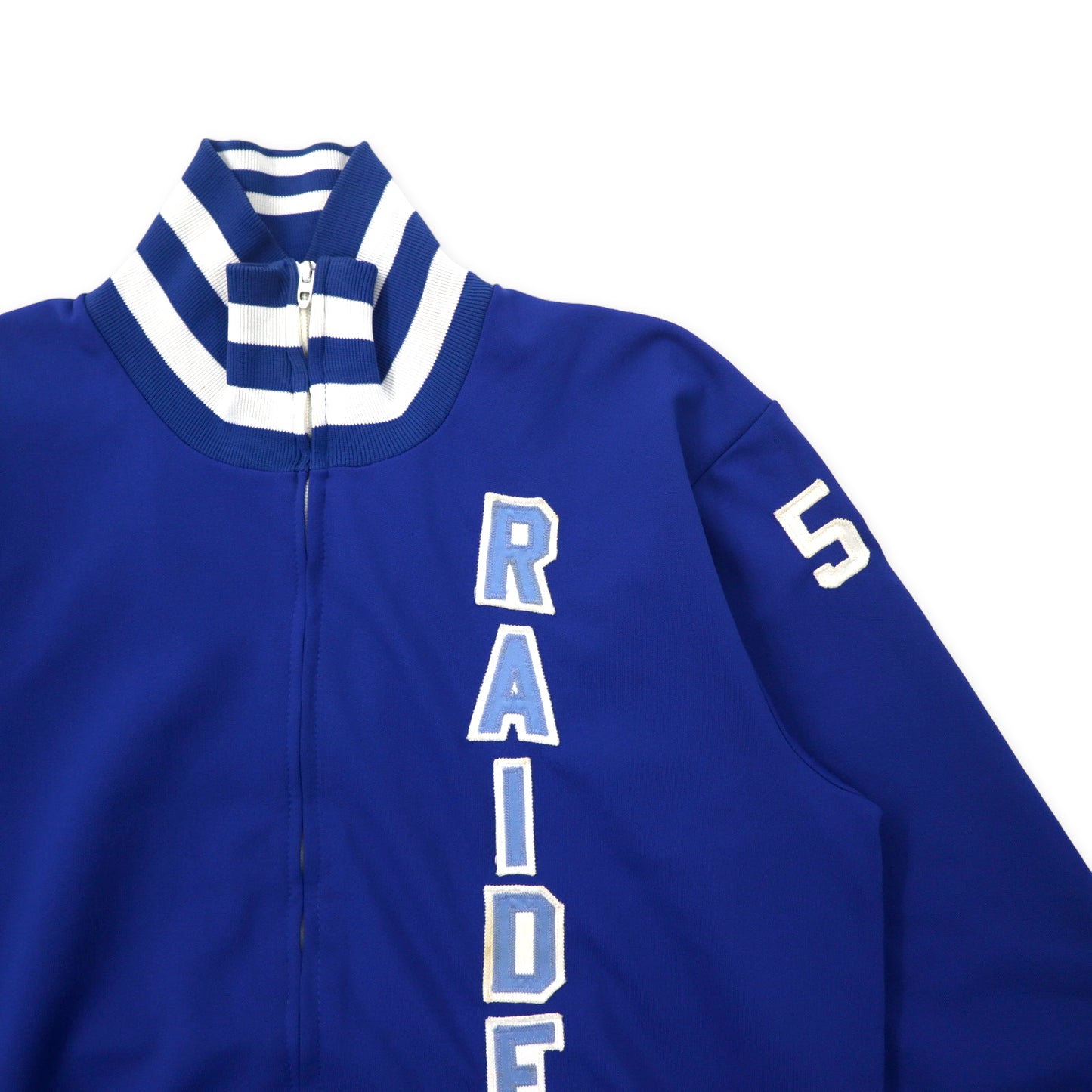 Champion USA製 80年代 トラックジャケット ジャージ M ブルー ナイロン TALONジップ リブライン RAIDERS ナンバリング