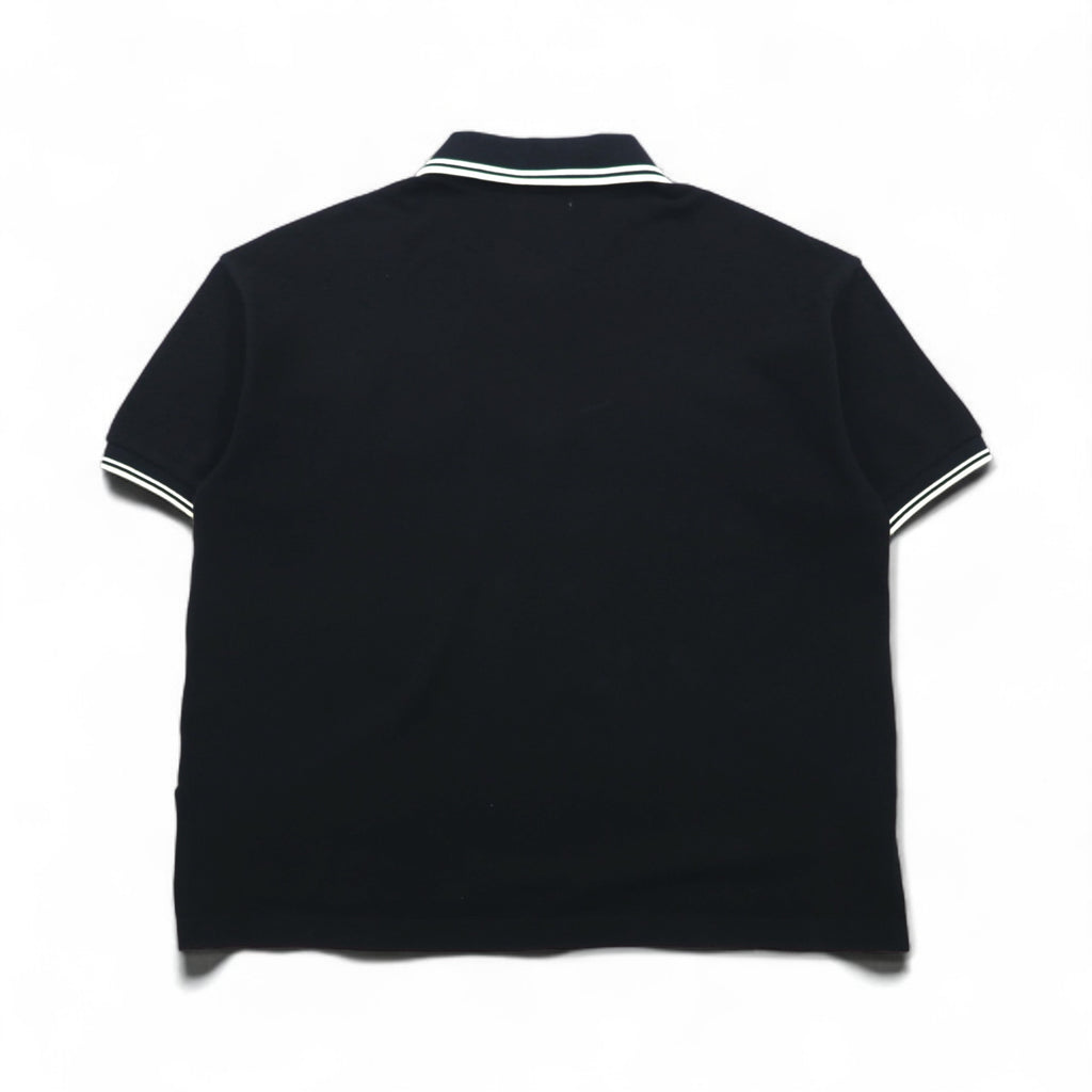 FRED PERRY x AKANE UTSUNOMIYA Wide-leg Polo Shirt, Size S, Black Cotton, Pique Pique Shirt, F5334, Made in Japan