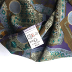 Vintage 90s Retro Geometric Pattern Shirt ORANGE FIELD All-over Print Poly Shirt M Purple Polyester