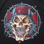 SLAYER スレイヤー バンド Tシャツ L ブラック コットン 両面プリント スカル FRUIT OF THE LOOM モロッコ製