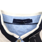 TOMMY HILFIGER Polo Shirt, Size L, White Cotton, Pique, Numbering, Logo Embroidery, Unused