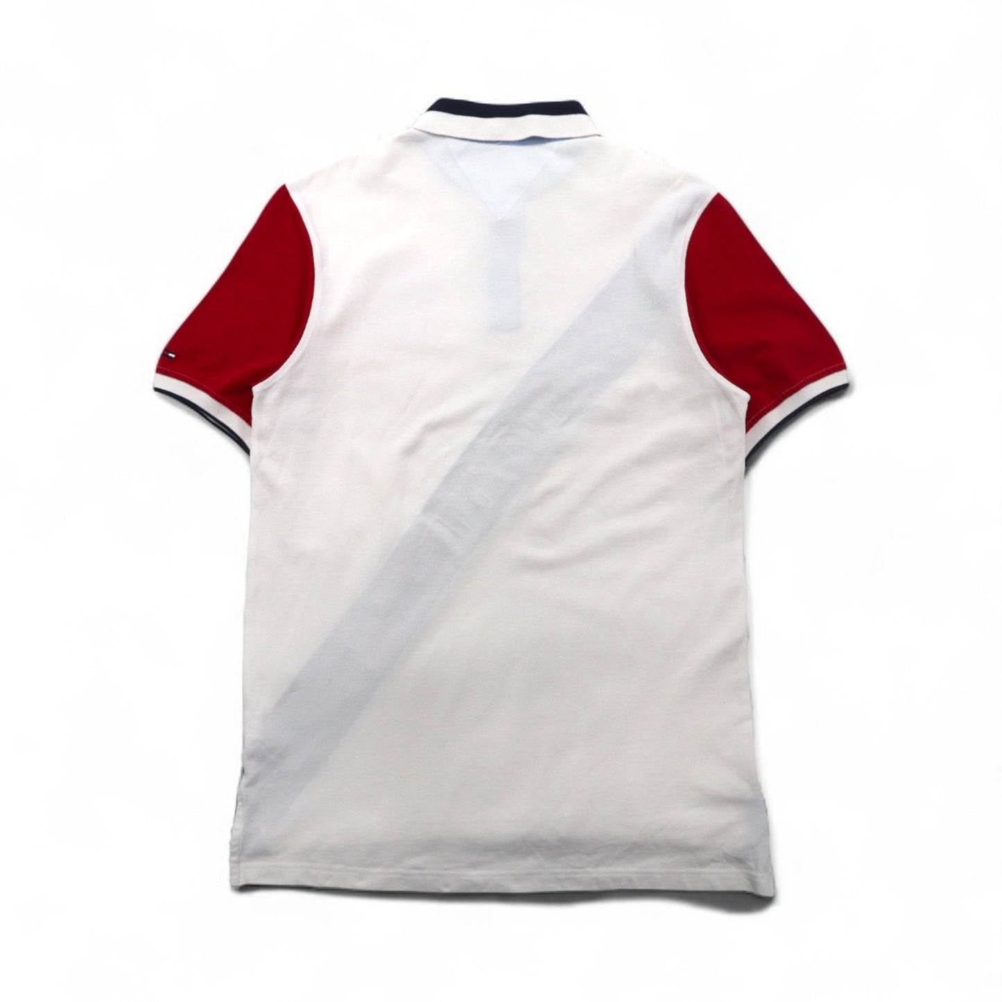 TOMMY HILFIGER ポロシャツ L ホワイト コットン 鹿の子 ナンバリング ロゴ刺繍 未使用品