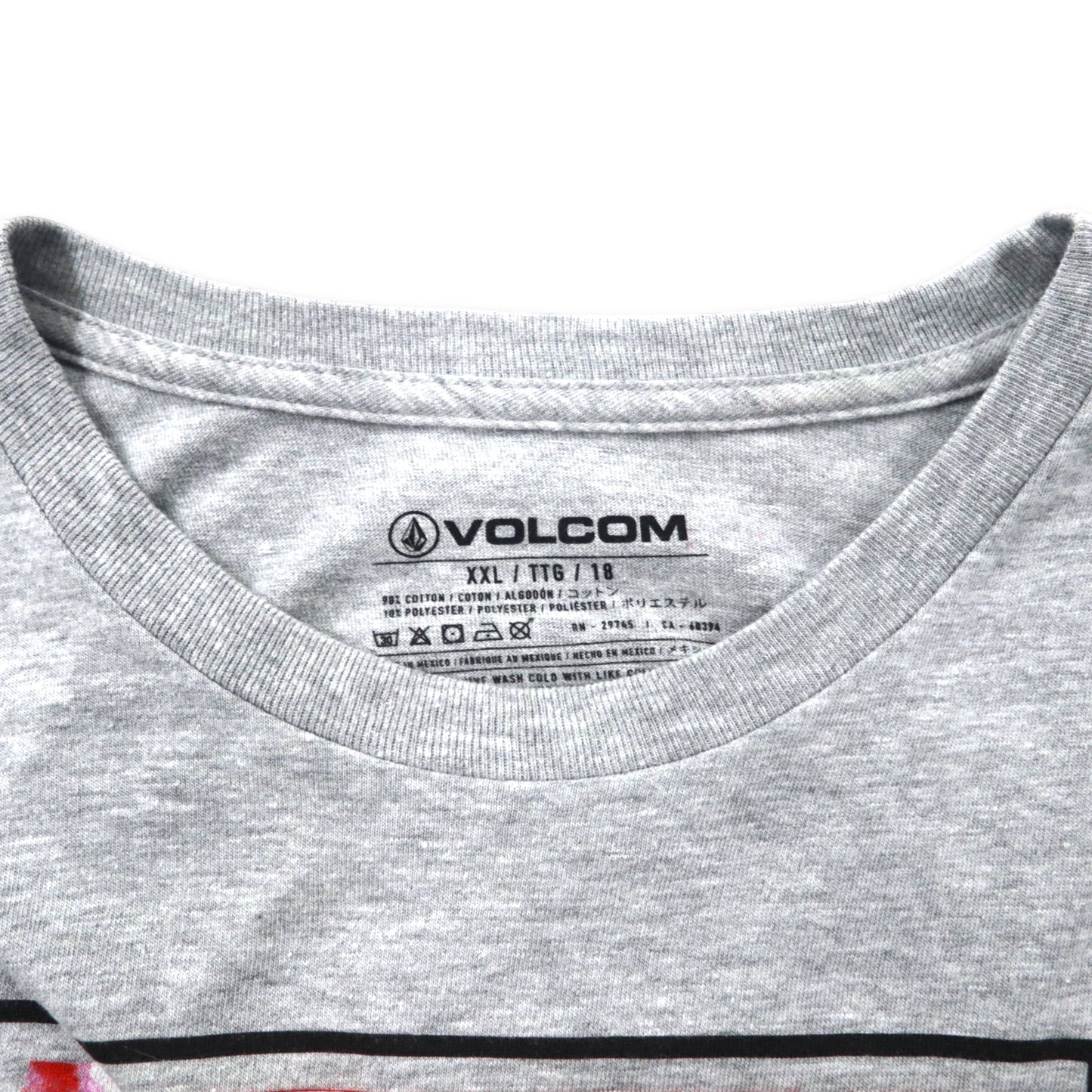 VOLCOM ビッグサイズ  Tシャツ XXL グレー コットン プリント メキシコ製