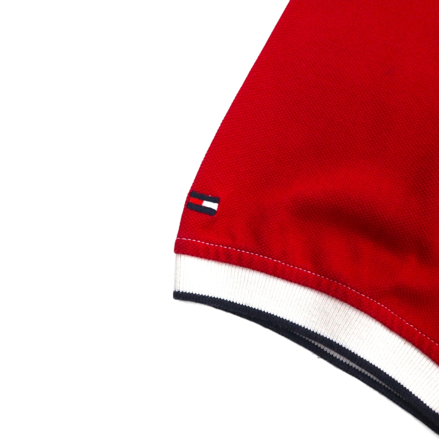 TOMMY HILFIGER ポロシャツ L ホワイト コットン 鹿の子 ナンバリング ロゴ刺繍 未使用品