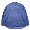 HARLEY DAVIDSON denim shirt XXXL blue cotton logo embroidery back logo