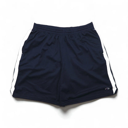Champion メッシュ ゲームパンツ ショートパンツ 2XL ネイビー サイドライン ワンポイントロゴ エルサルバドル製