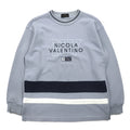 90s NICOLA VALENTINO Logo Embroidered Sweatshirt, Medium, Blue, Cotton