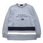 90s NICOLA VALENTINO Logo Embroidered Sweatshirt, Medium, Blue, Cotton