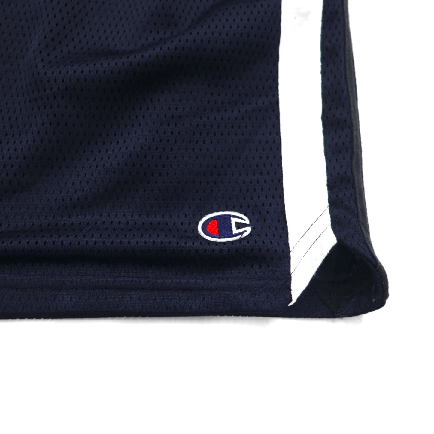 Champion メッシュ ゲームパンツ ショートパンツ 2XL ネイビー サイドライン ワンポイントロゴ エルサルバドル製