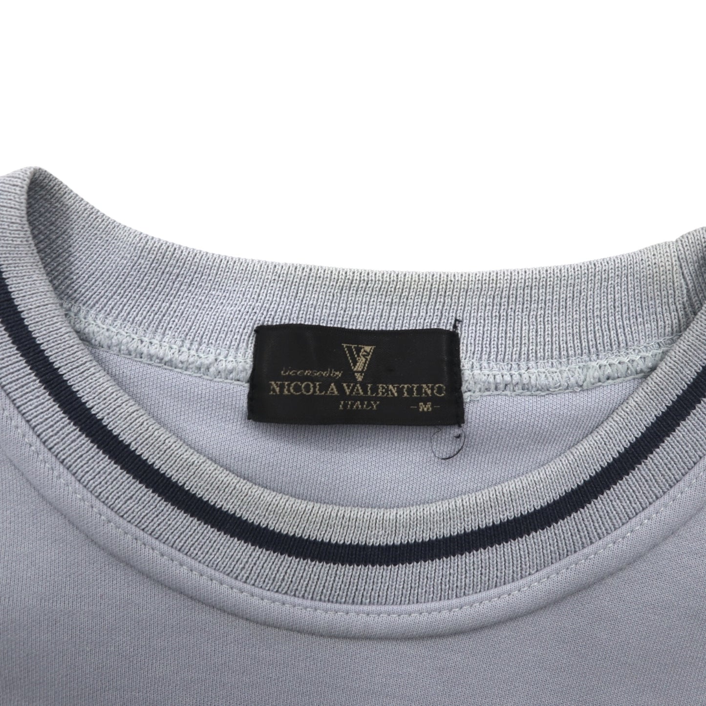 90年代 NICOLA VALENTINO ロゴ刺繍 スウェット M ブルー コットン