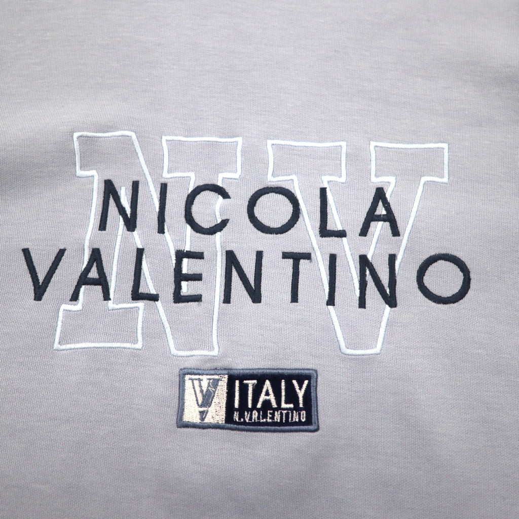 90s NICOLA VALENTINO Logo Embroidered Sweatshirt, Medium, Blue, Cotton