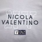 90s NICOLA VALENTINO Logo Embroidered Sweatshirt, Medium, Blue, Cotton