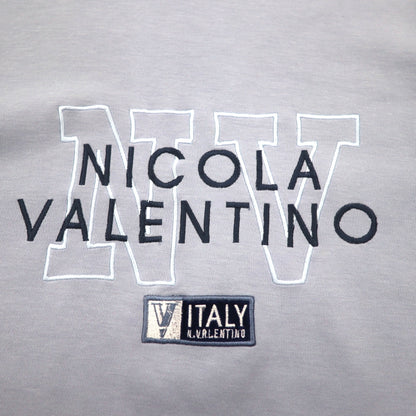 90年代 NICOLA VALENTINO ロゴ刺繍 スウェット M ブルー コットン