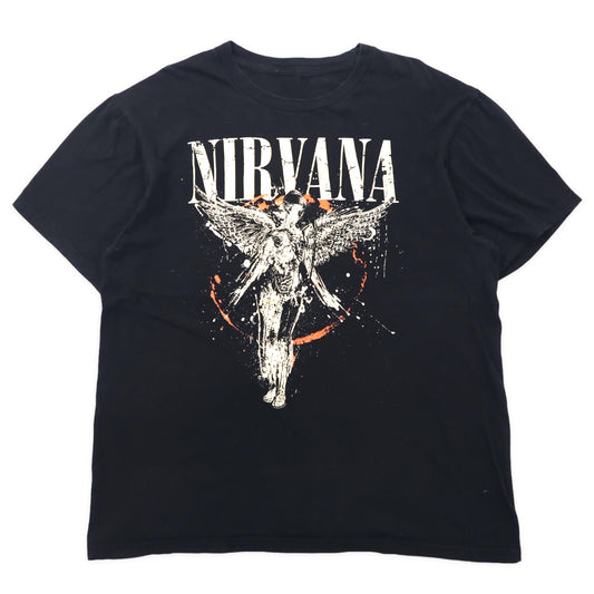 日本然リトテ-古着オンライン-NIRVANA ニルヴァーナ バンドTシャツ L ブラック コットン In Utero プリント-NIRVANA Nirvana Band T-Shirt L Black Cotton in Utero Print