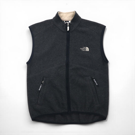THE NORTH FACE 90年代 USA製 フリース ベスト S グレー ワンポイントロゴ ジップポケット
