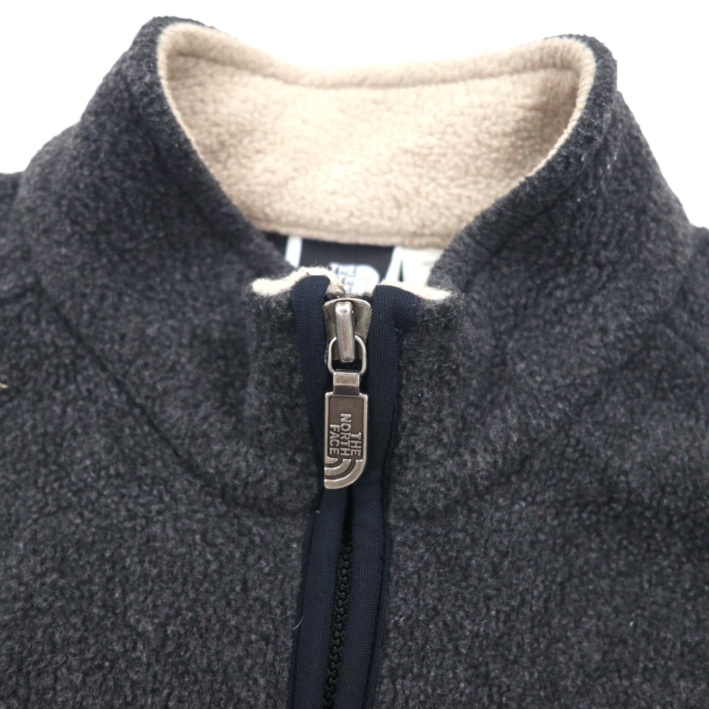 THE NORTH FACE 90年代 USA製 フリース ベスト S グレー ワンポイントロゴ ジップポケット