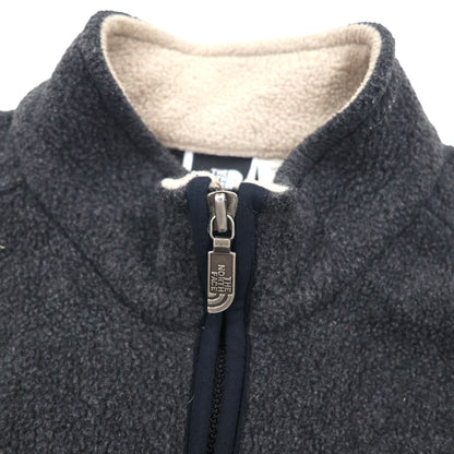 THE NORTH FACE 90年代 USA製 フリース ベスト S グレー ワンポイントロゴ ジップポケット