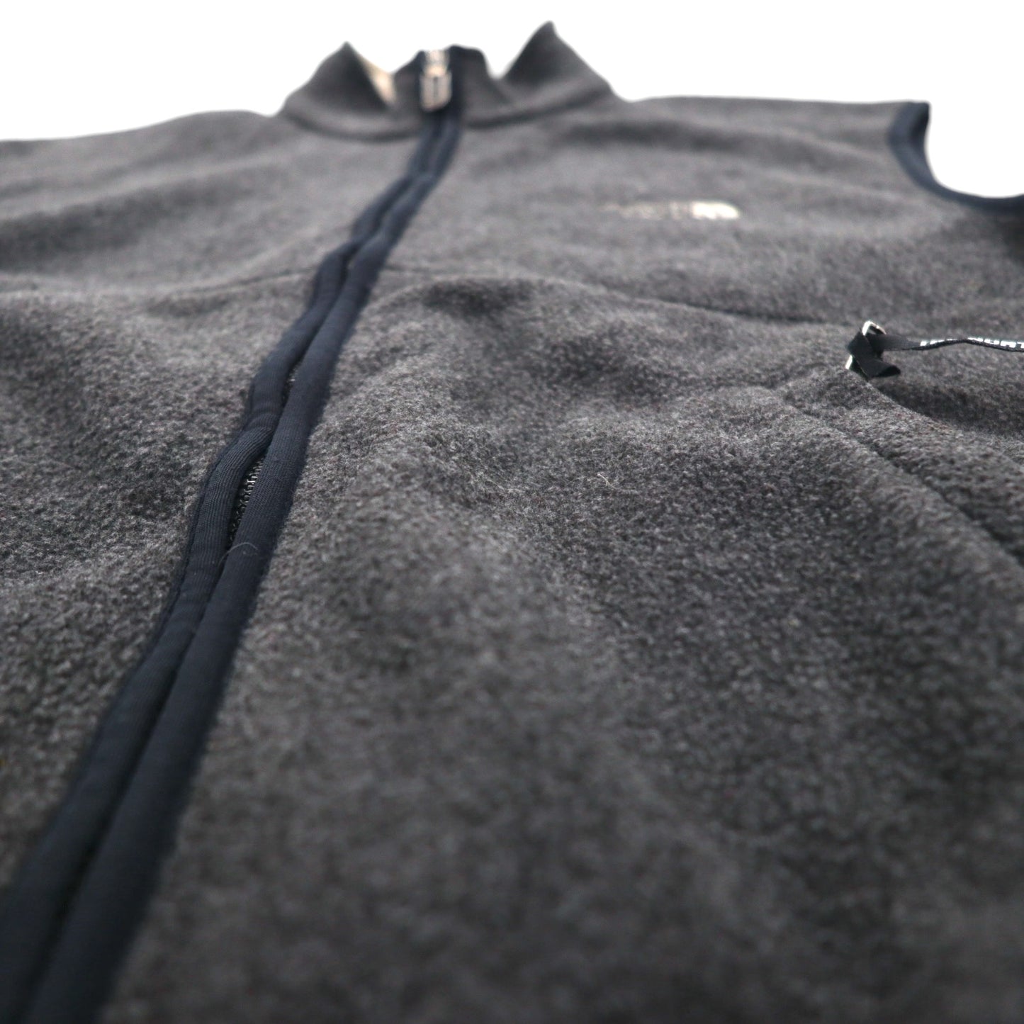 THE NORTH FACE 90年代 USA製 フリース ベスト S グレー ワンポイントロゴ ジップポケット