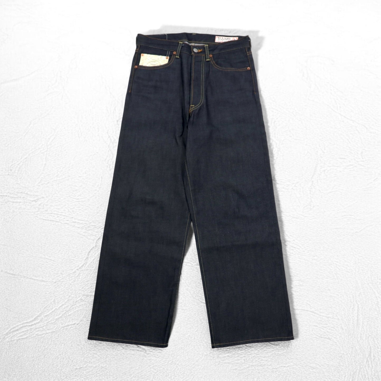 SUN/kakke デニム パンツ S インディゴ ブルー パイソン パッチ snake pocket denim pants 日本製