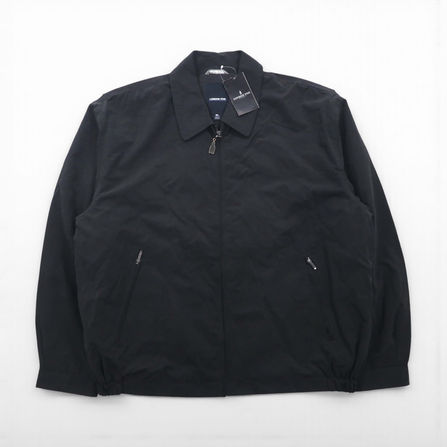 LONDON FOG Peach Skin Swing Top Harrington Jacket, XL, Black, LF45500, Unused