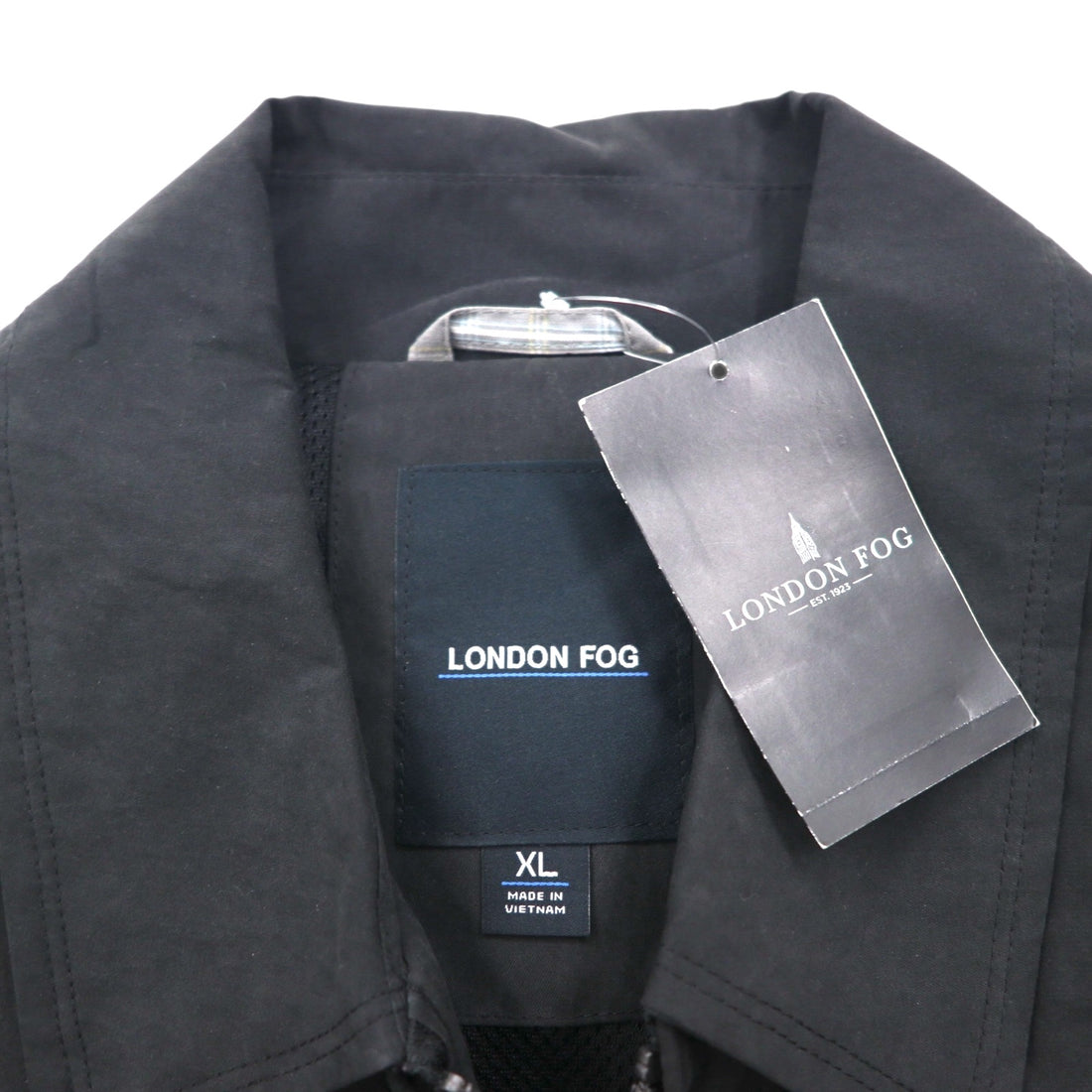 LONDON FOG Peach Skin Swing Top Harrington Jacket, XL, Black, LF45500, Unused