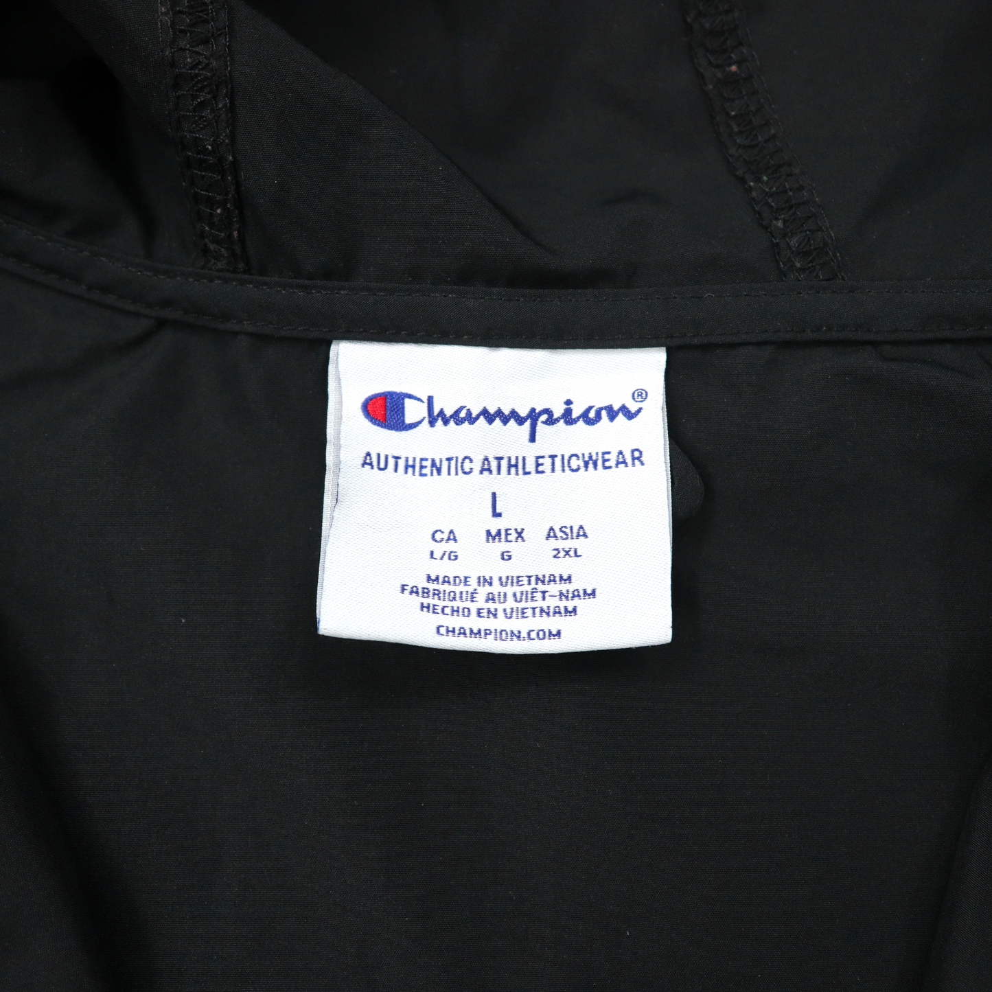 Champion アノラックパーカー 2XL ブラック ポリエステル UMHB カレッジプリント 袖ロゴプリント