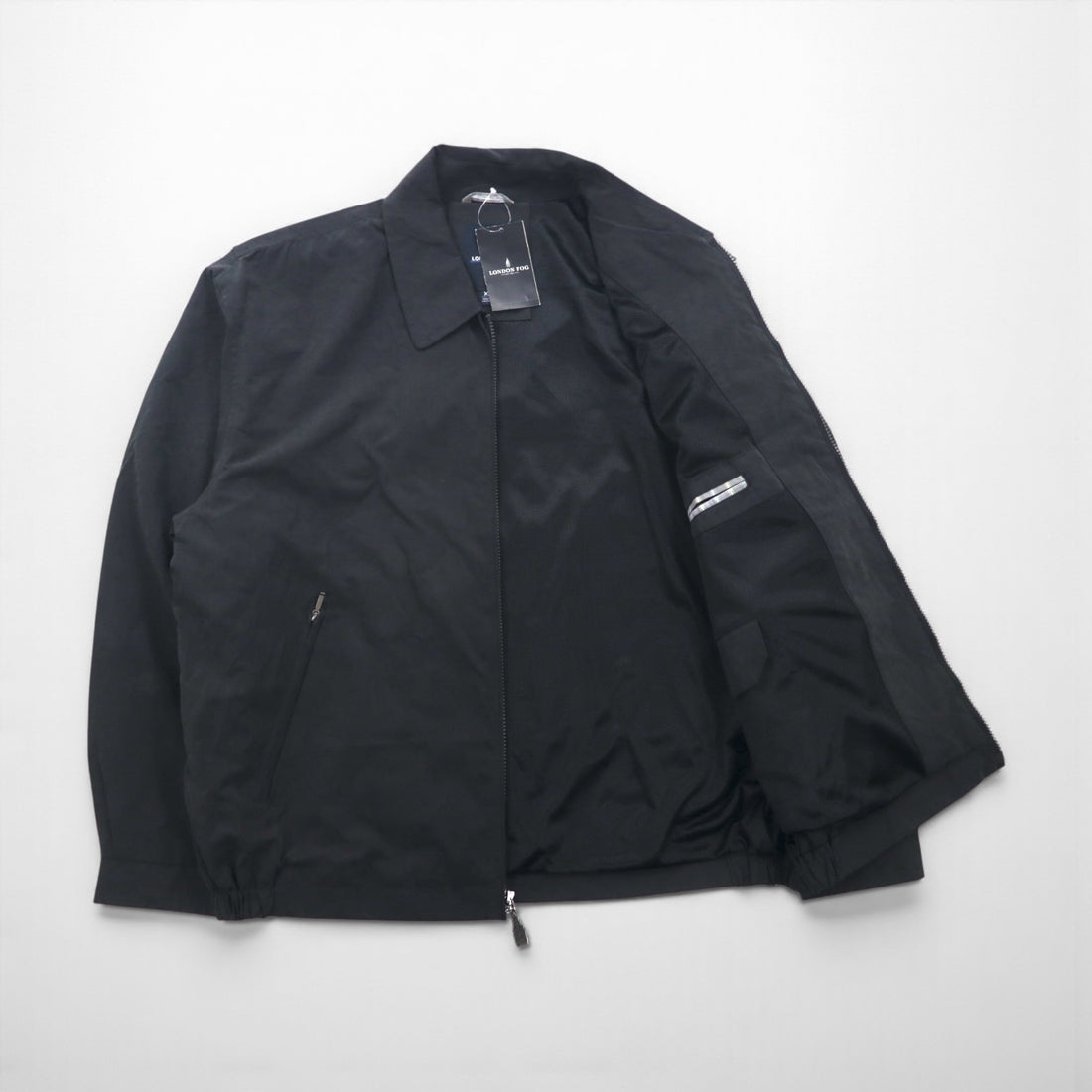 LONDON FOG Peach Skin Swing Top Harrington Jacket, XL, Black, LF45500, Unused