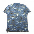 BIG DOGS 90s Hawaiian Polo Shirt, Size M, Blue, All-Over Print, Cotton and Polyester