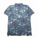 BIG DOGS 90s Hawaiian Polo Shirt, Size M, Blue, All-Over Print, Cotton and Polyester