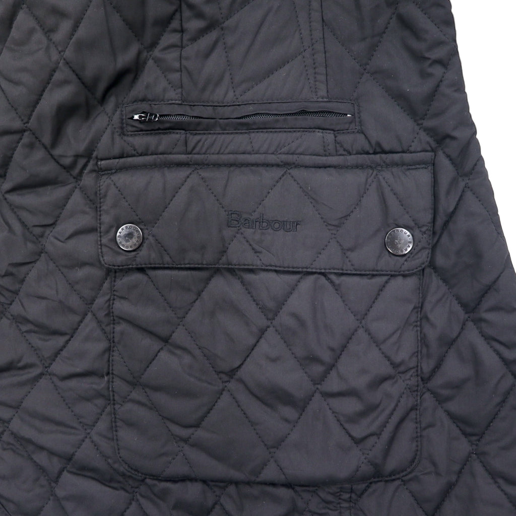 Barbour quilted jacket, XL, black, polyester, check lining, CYNTHIA MATT QUILT JACKET L2359
