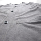 Polo Ralph Lauren 鹿の子 ニット カーディガン M グレー Vネック スモールポニー刺繡 ハンドウォーマー ポケット