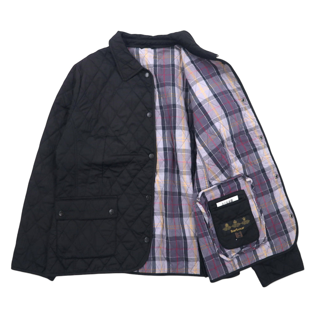 Barbour quilted jacket, XL, black, polyester, check lining, CYNTHIA MATT QUILT JACKET L2359
