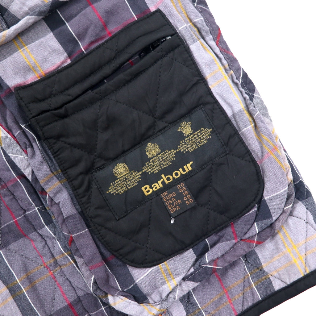 Barbour quilted jacket, XL, black, polyester, check lining, CYNTHIA MATT QUILT JACKET L2359