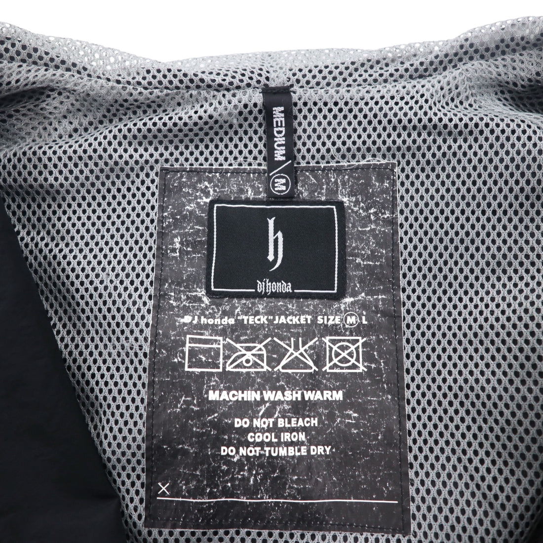 DJ Honda 90s Tech Jacket Nylon Parka M Black Tape Logo TECH JACKET