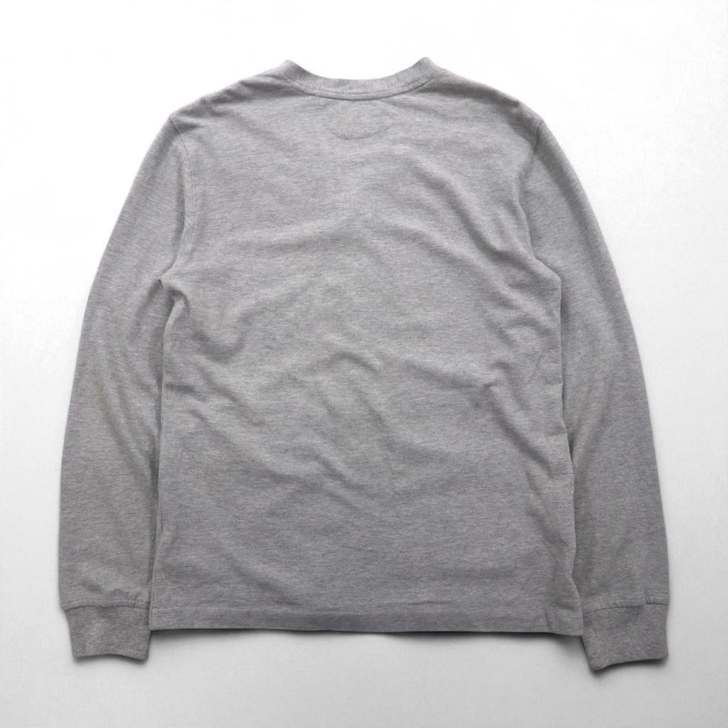 Polo Ralph Lauren 鹿の子 ニット カーディガン M グレー Vネック スモールポニー刺繡 ハンドウォーマー ポケット