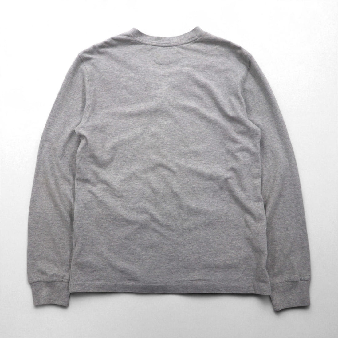 Polo Ralph Lauren 鹿の子 ニット カーディガン M グレー Vネック スモールポニー刺繡 ハンドウォーマー ポケット